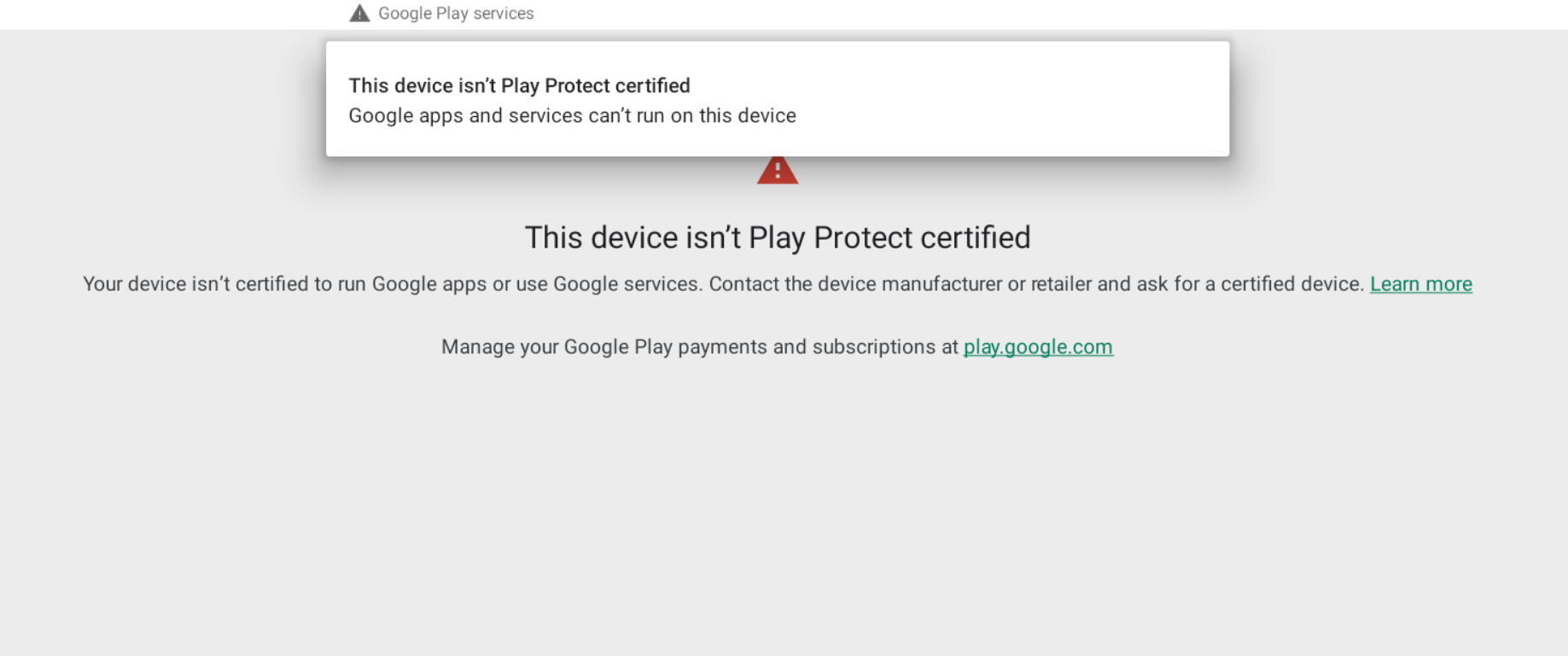 Устройство не сертифицировано Google Play. Это устройство не сертифицировано Play защитой. Device isn