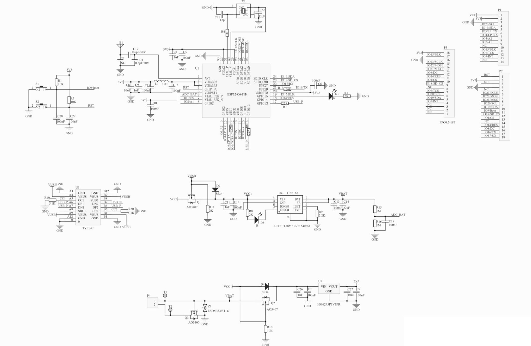 FireBeetle 2 ESP32 C6 IoT Development Board Schematic FireBeetle 2 ESP32 C6 IoT Development Board Schematic