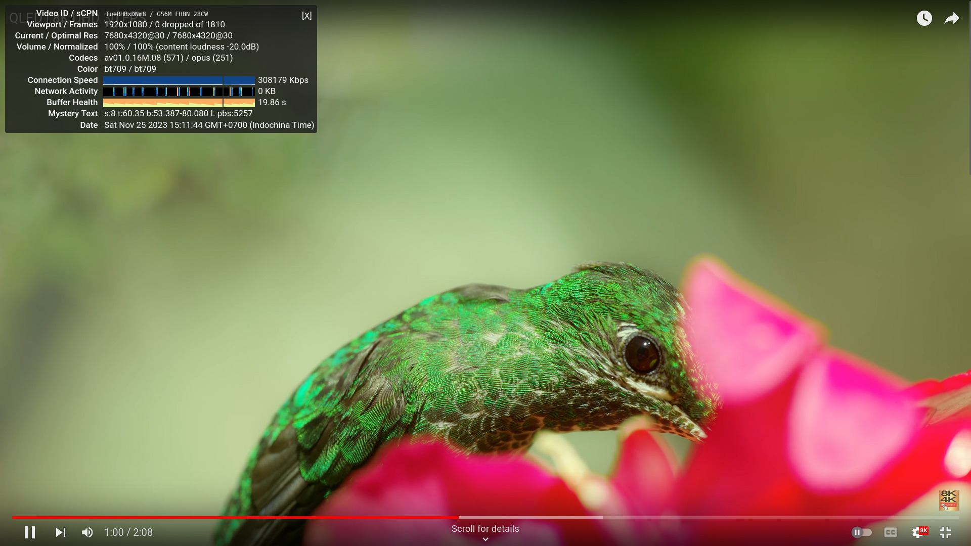 YouTube 8K 30fps Ubuntu 22.04 Firefox GEEKOM Mini IT13 YouTube 8K 30fps Ubuntu 22.04 Firefox GEEKOM Mini IT13