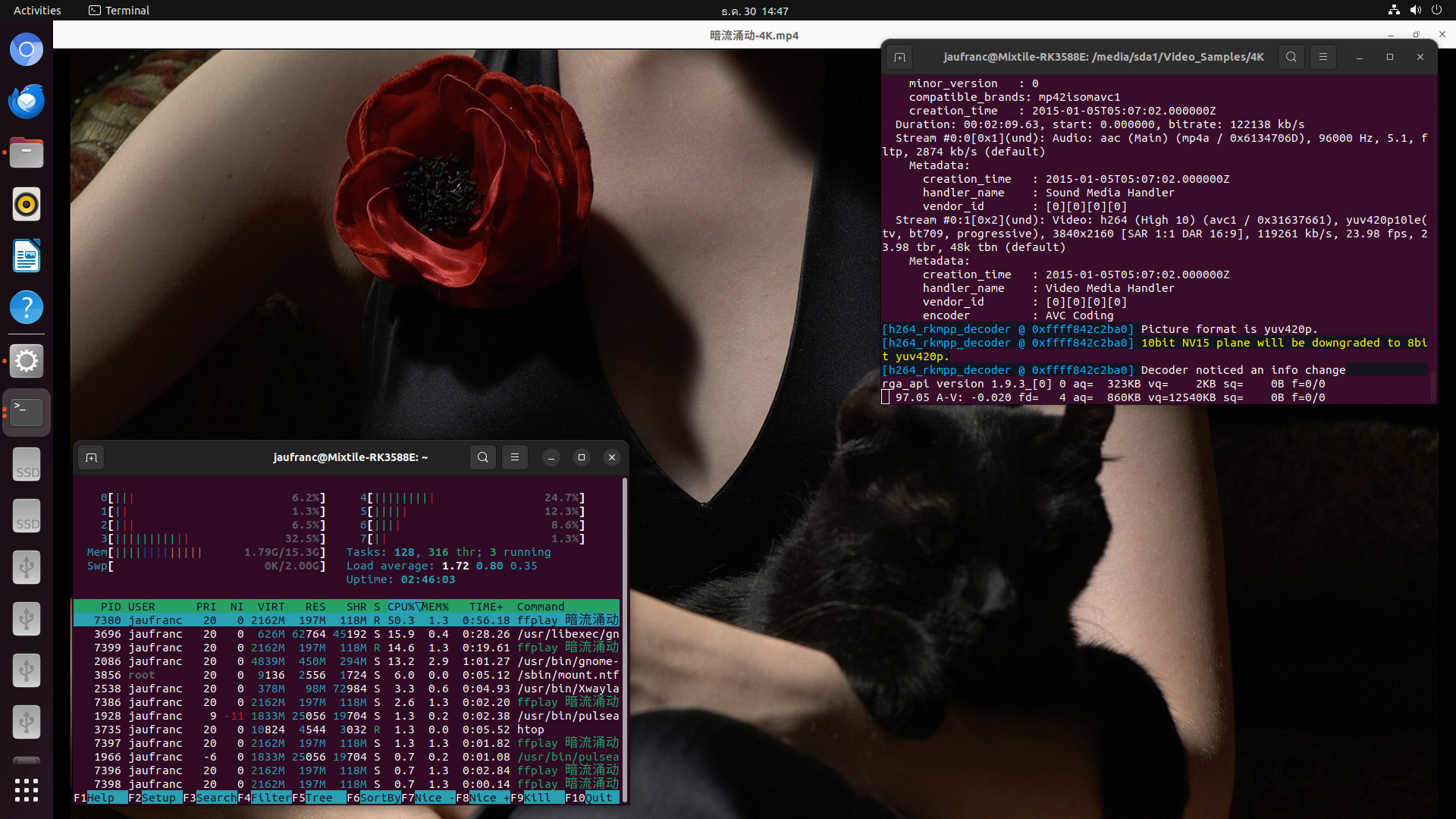Mixtile Core 3588E H.265 60 fps ffplay hardware video decoding Mixtile Core 3588E H.265 60 fps ffplay hardware video decoding