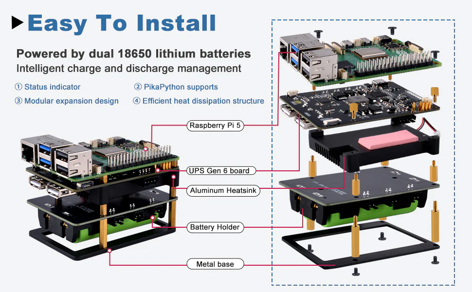 52Pi UPS HAT Instasllation Guide 52Pi UPS HAT Instasllation Guide