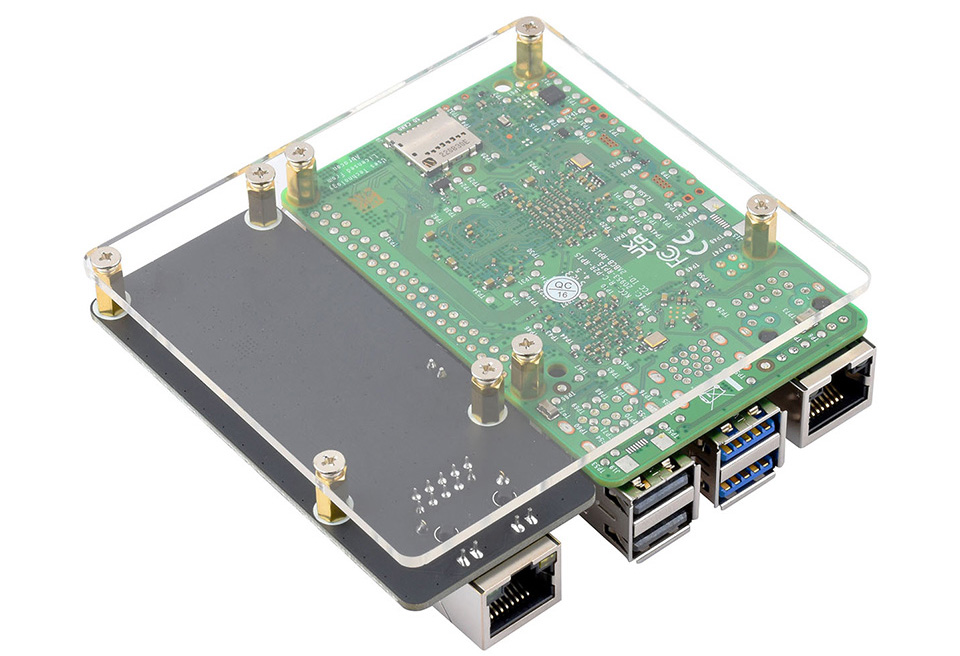 Waveshare PCIe TO 2.5G ETH Board Transparent acrylic mounting plate Waveshare PCIe TO 2.5G ETH Board Transparent acrylic mounting plate