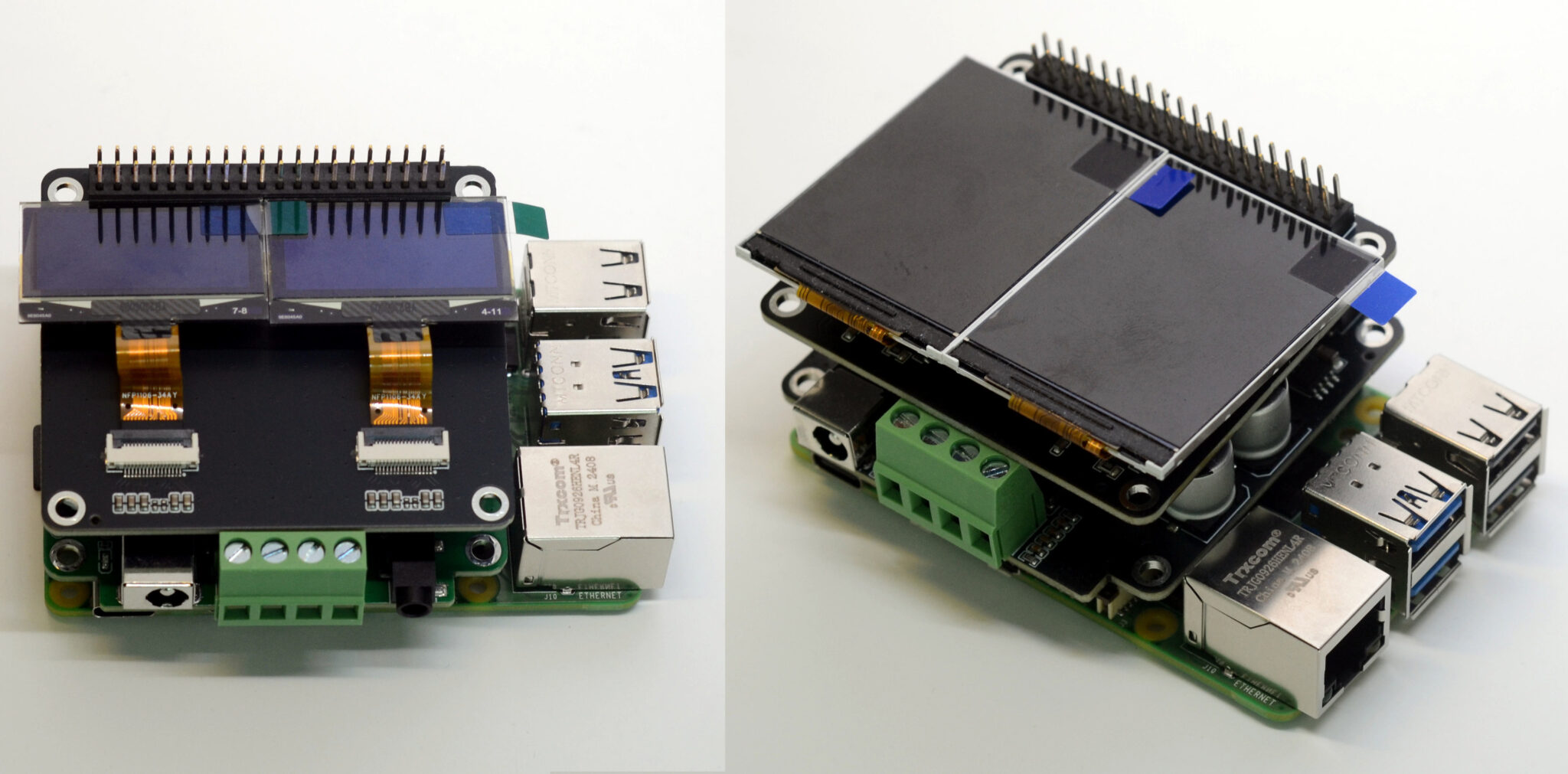 Dual OLED Hat (Left) Dual TFT Hat (Right) Dual OLED Hat (Left) Dual TFT Hat (Right)