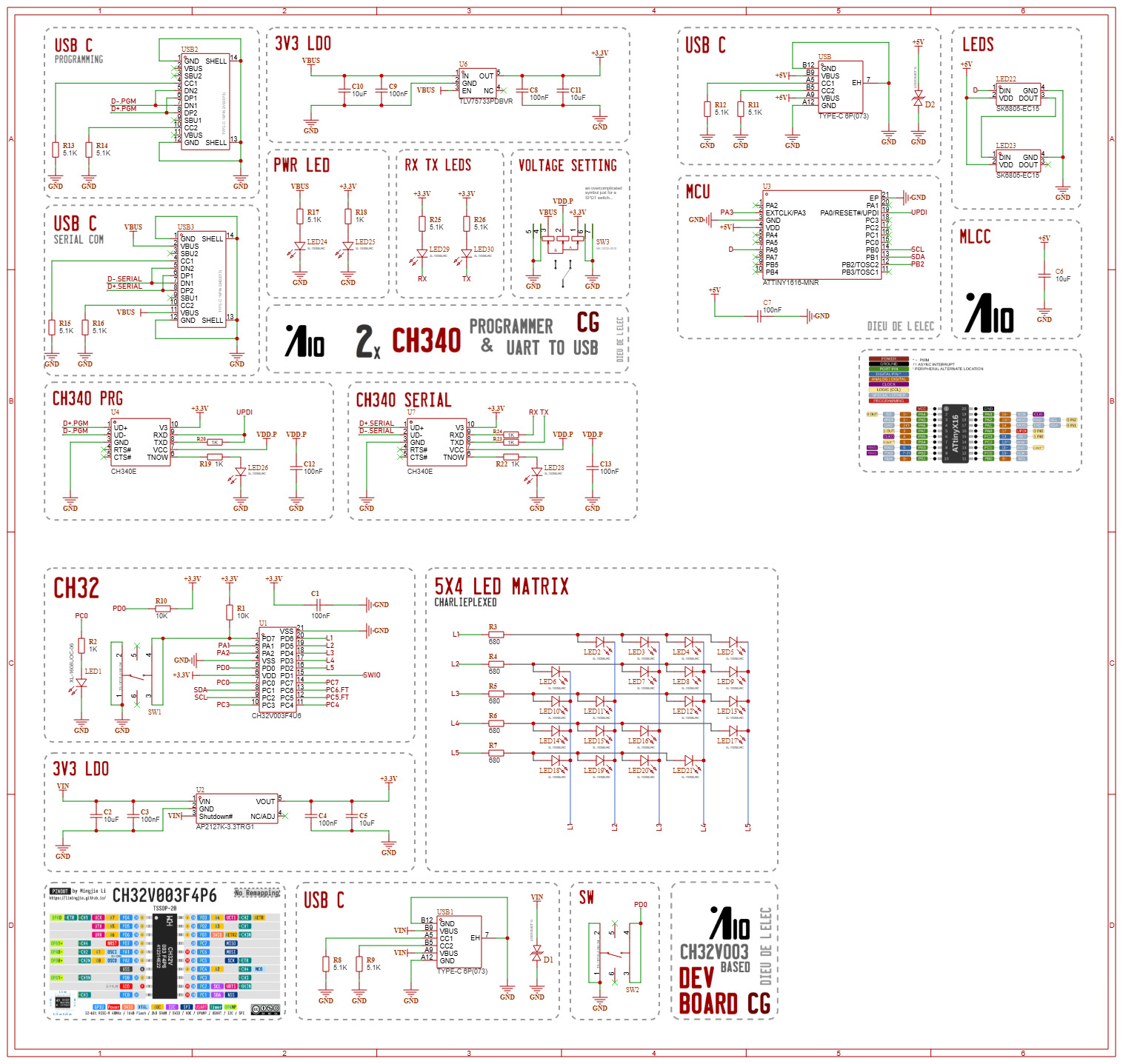 AngstromIO, CH32V003 and UART converter combined schematic AngstromIO, CH32V003 and UART converter combined schematic