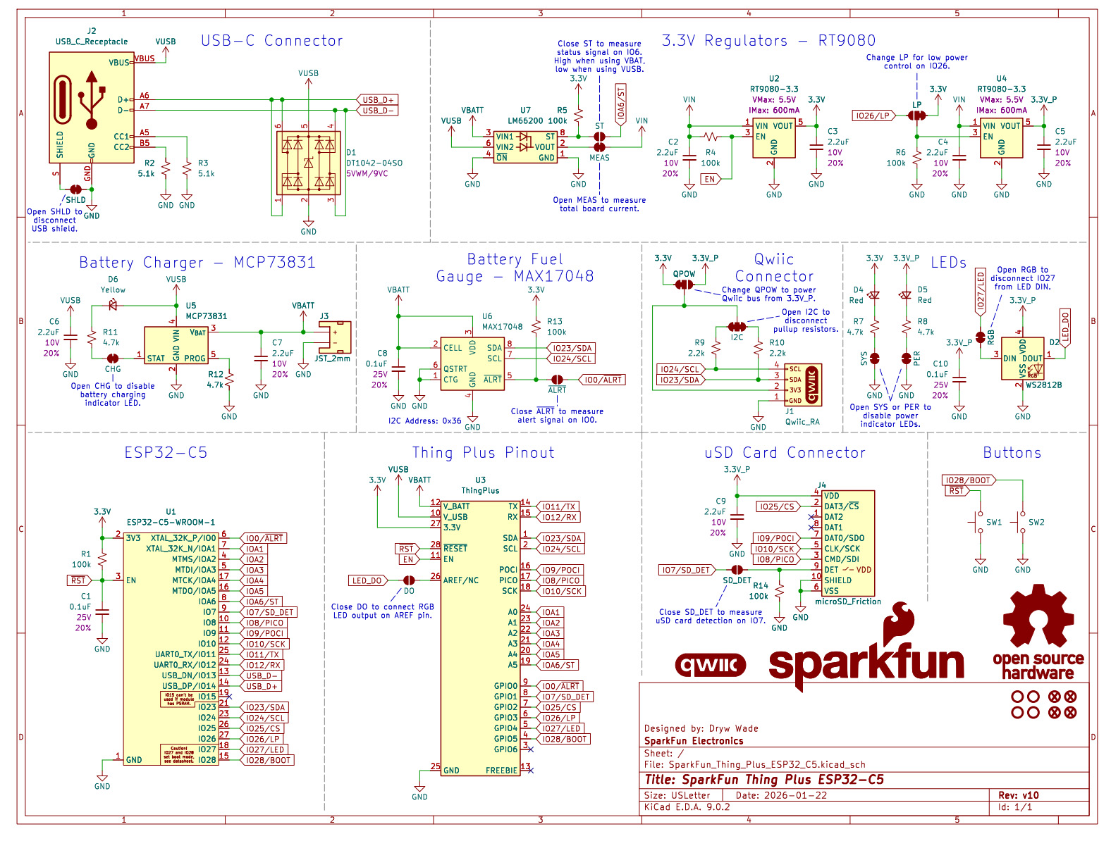 SparkFun Thing Plus ESP32 C5 Schematic SparkFun Thing Plus - ESP32-C5 Schematic