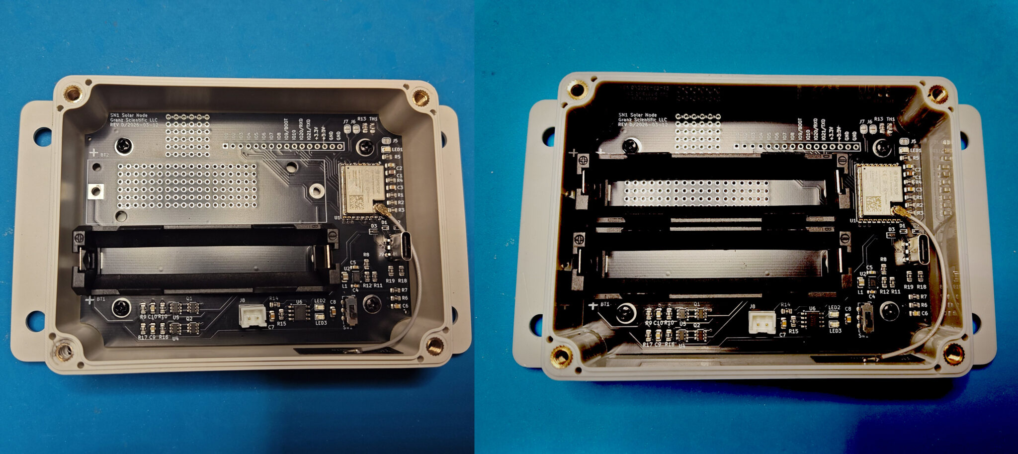 WiFi IoT Solar Node Dev Board single and dual battery versions WiFi IoT Solar Node Dev Board single and dual battery versions