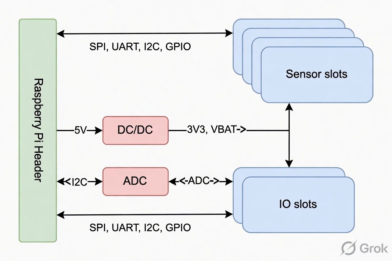 WisMesh Pi HAT Block Diagram WisMesh Pi HAT Block Diagram