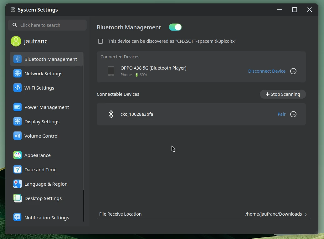 BianbuOS 4.0.1 Bluetooth pairing BianbuOS 4.0.1 Bluetooth pairing