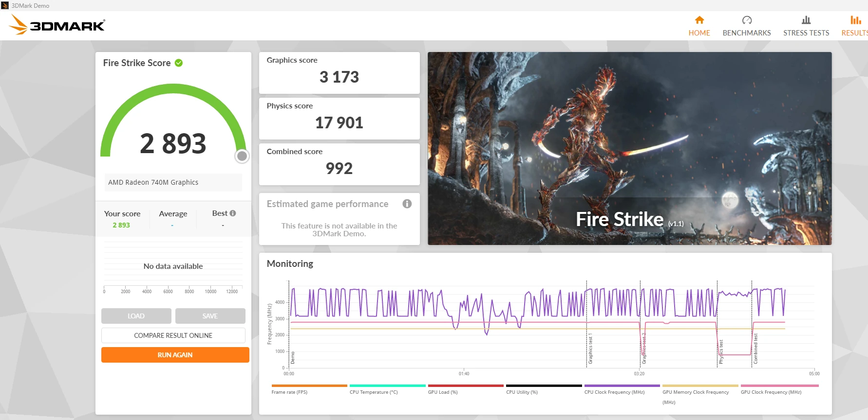 GEEKOM A7 3DMark Fire Strike GEEKOM A7 3DMark Fire Strike