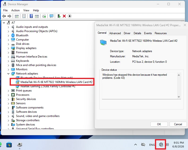 GEEKOM A7 issue WiFi network GEEKOM A7 issue WiFi network