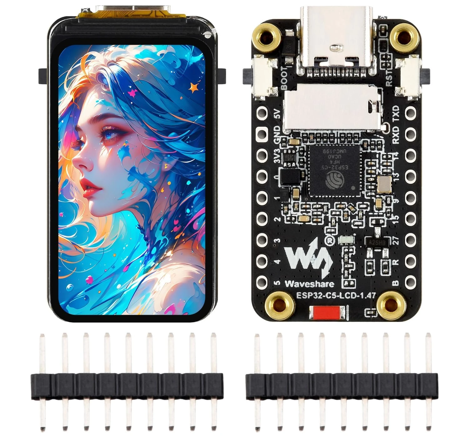 1.47-inch color LCD with ESP32-C5 dual-band WiFi 6 MCU 1.47-inch color LCD with ESP32-C5 dual-band WiFi 6 MCU