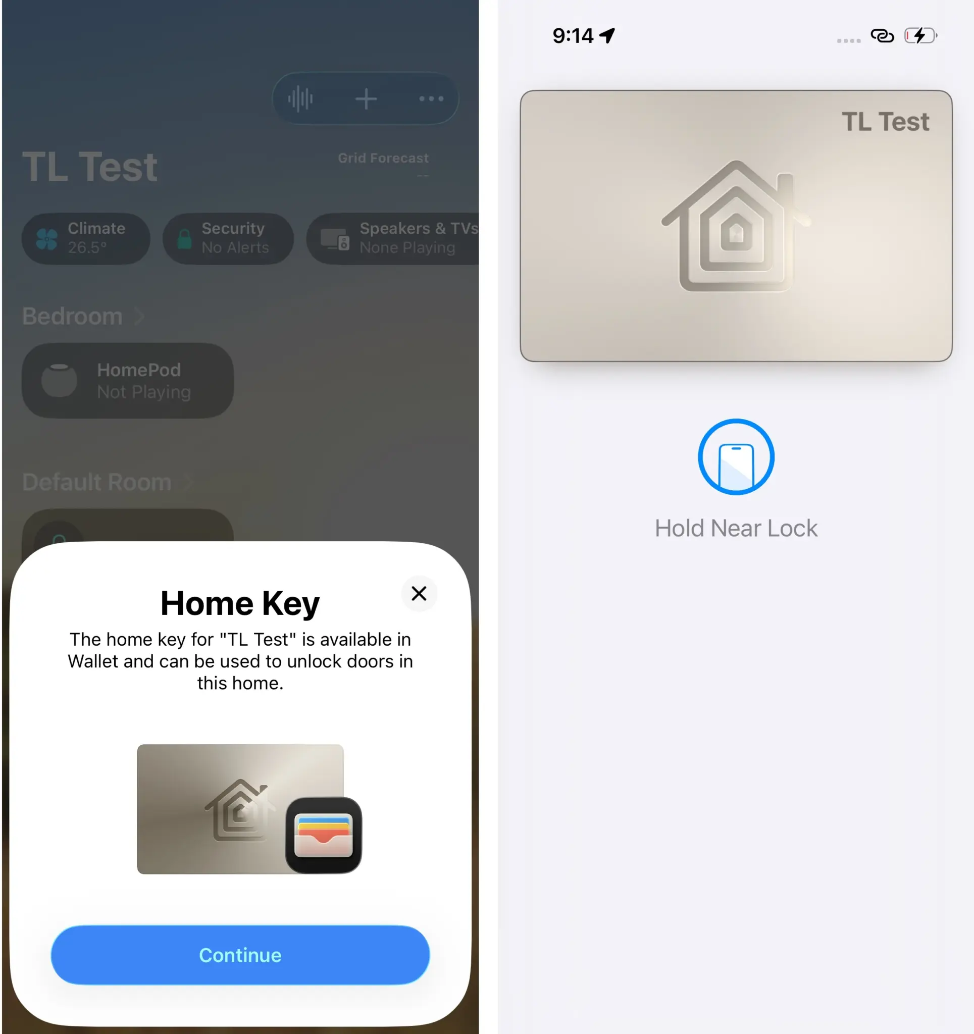 Apple Home ESP32 Aliro doorlock demo Apple Home ESP32 Aliro doorlock demo