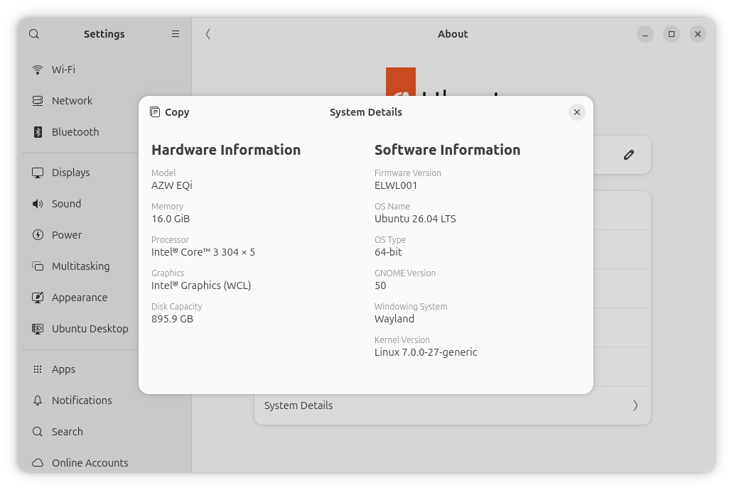 AZW EQi Intel Core 3 304 Ubuntu 26.04 LTS AZW EQi Intel Core 3 304 Ubuntu 26.04 LTS