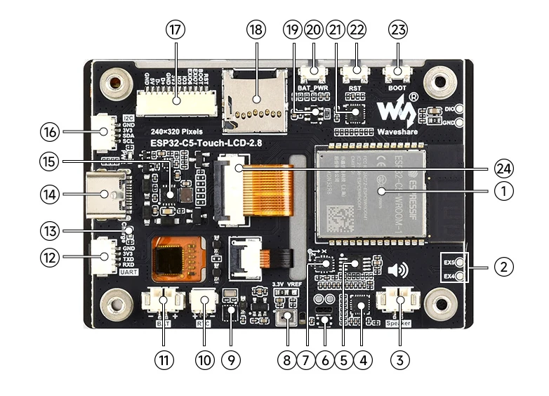 ESP32-C5-Touch-LCD-2.8 board ESP32-C5-Touch-LCD-2.8 board