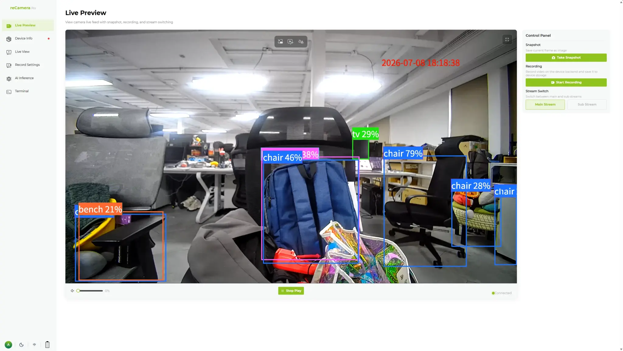 reCamera Pro Web UI reCamera Pro Web UI