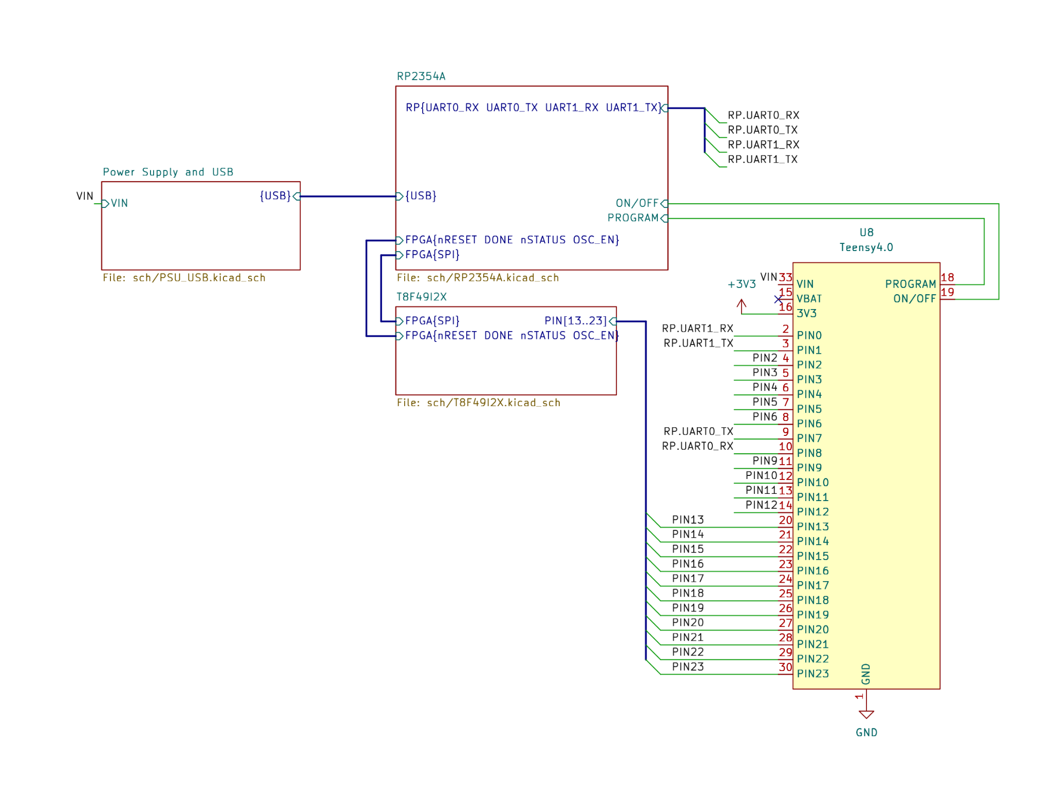 RP2354A + Trion T8 Teensy 4.0 schematics RP2354A + Trion T8 Teensy 4.0 schematics