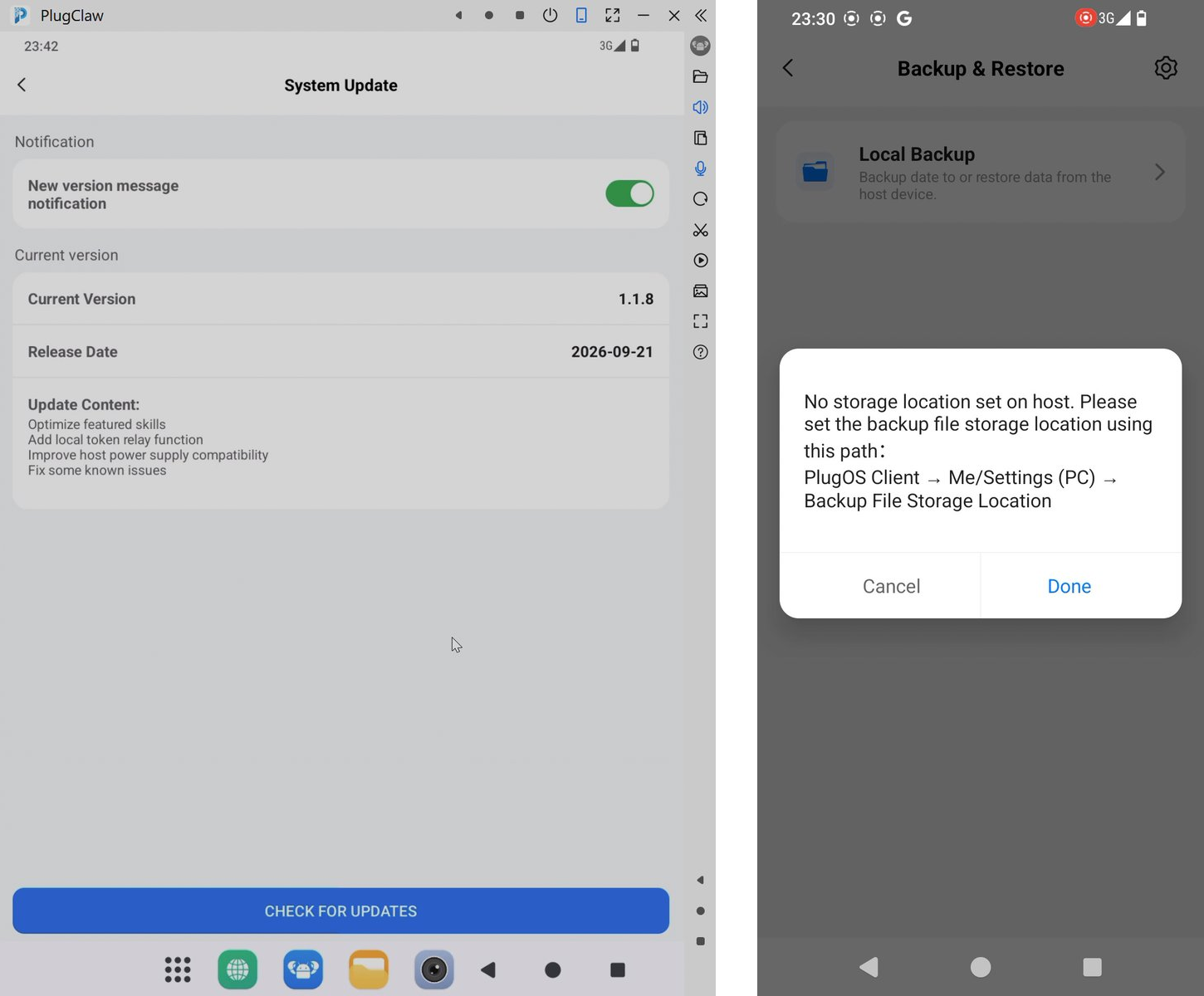 PlugClaw OS update PlugClaw OS update